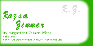 rozsa zimmer business card